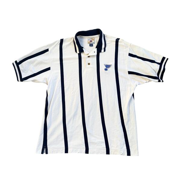 Vtg 1990s Cutter and Buck St Louis Blues Embroidered Logo Polo Shirt 2XL - Picture 1 of 8